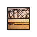 Sunset on a bridge in Belgrade (framed)