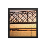 Sunset on a bridge in Belgrade (framed)