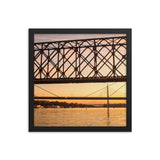 Sunset on a bridge in Belgrade (framed)