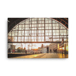 Canvas of sunset in Alexanderplatz train station in Europe