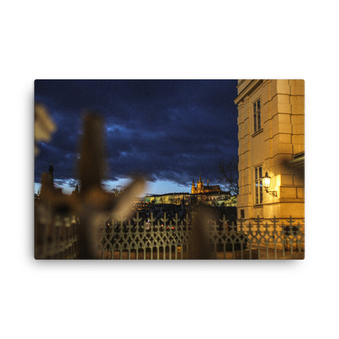 Prague castle in background captured on canon 7d and wrapped in museum grade wrapped canvas